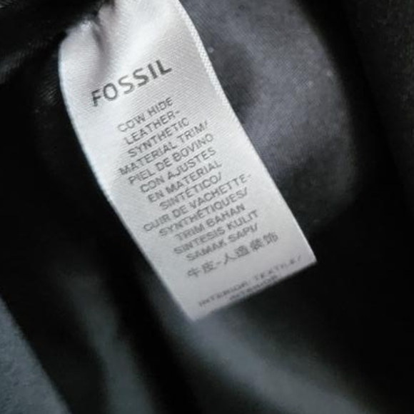 Fossil Leather Black Brown Handbag Purse Shoulder Satchel Tote Classic Women - Picture 5 of 16